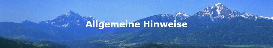 Allgemeine Hinweise
